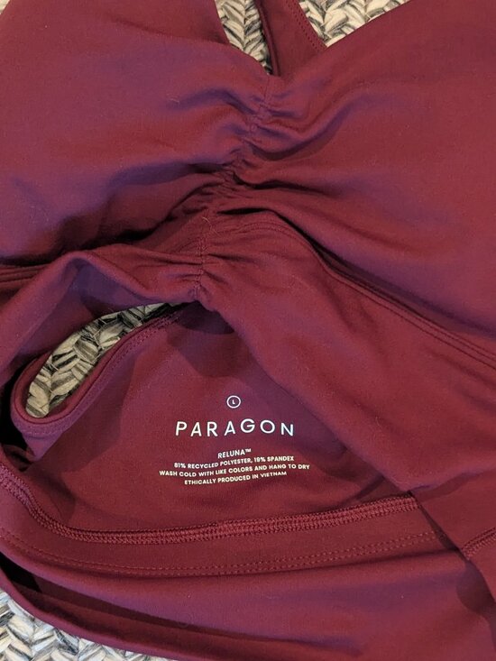 Paragon Fitwear Reluna Ruched Bra in Red Velvet Size L - Picture 4 of 4